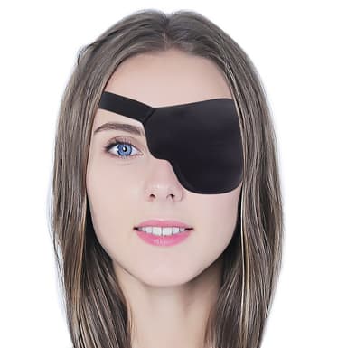Ögonlapp för vänster öga 3D med kardborreband Sort