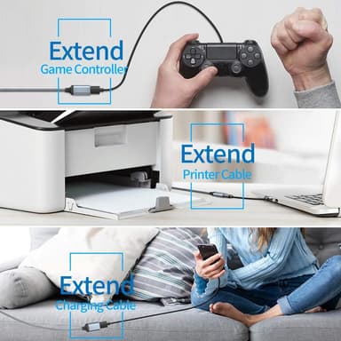 USB 3.0 forlængerkabel 5 Gbps nylon Sort 3 m