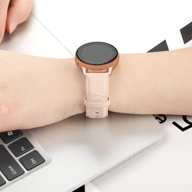 Huami GTS 20 mm læderarmbånd Pink (S)