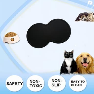 Hunde- og kattefoderskål mat silikone Sort