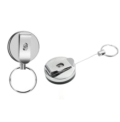 INF Udtrækkelig nøglering med yo-yo funktion og snor 62 cm 2-pack