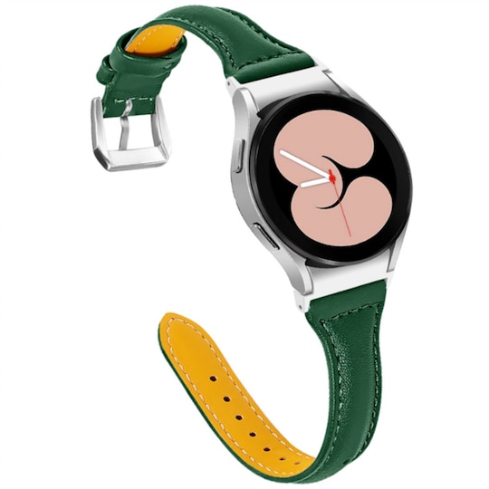 Urrem til Samsung Galaxy Watch 4 Ægte læder mørkegrøn