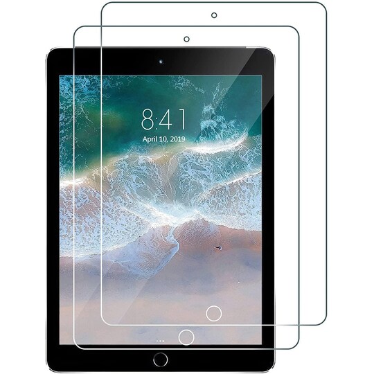 Skærmbeskytter 10,2"" iPad hærdet glas gennemsigtigt 2-pak