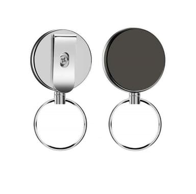 INF Udtrækkelig nøglering med yo-yo funktion og snor 62 cm 2-pack