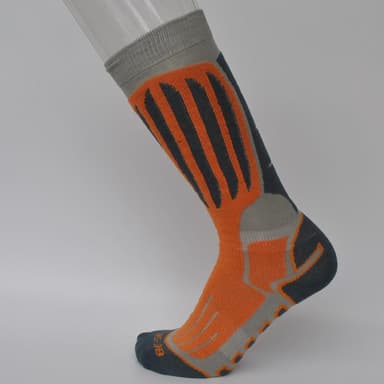 Skisokker med Merino uld - børn i størrelse 31-34 orange / sort