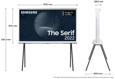 Samsung 65'' The Serif 4K QLED TV (2022, Cloud White)