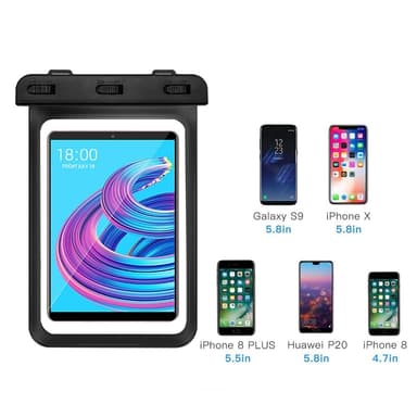 Vandtæt etui til 10 tommer tablet Sort