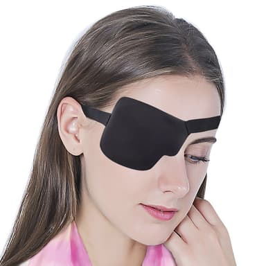 3D ögonmask för höger öga med kardborreband Sort