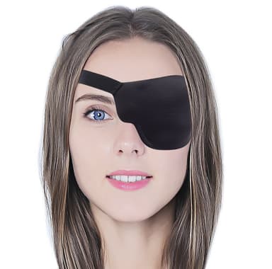 Ögonlapp för vänster öga 3D med justerbart spänne Sort
