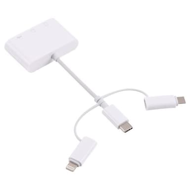 Memorycardlæser med USB-C, MicroUSB og Lightning