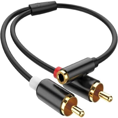 3,5 mm til RCA-kabel Sort