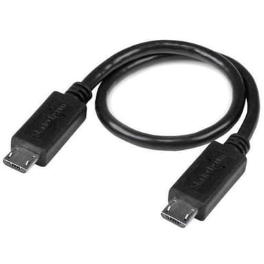 StarTech.com UUUSBOTG8IN, 0,203 m, Micro-USB B, Micro-USB B, Sort