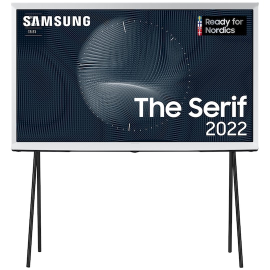 Samsung 65   The Serif 4K QLED TV (2022, Cloud White)
