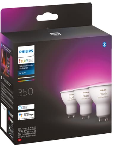 Philips hue gu10 color 3 pack hotsell
