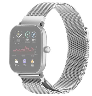 SKALO Milanese Loop til Amazfit Bip/Bip U/Bip U Pro/Bip S - Sølv