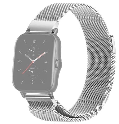 SKALO Milanese Loop til Amazfit GTS 3 - Sølv