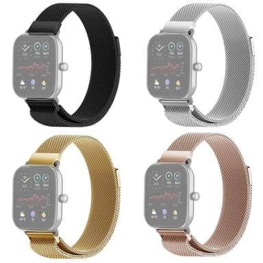 SKALO Milanese Loop til Amazfit Bip/Bip U/Bip U Pro/Bip S - Sølv