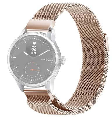 SKALO Milanese Loop til Withings ScanWatch 42mm - Rosa guld