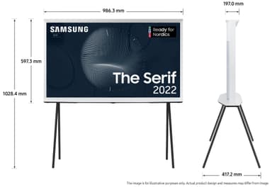 Samsung 43   The Serif 4K QLED TV (2022, Cloud White)