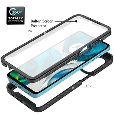 SKALO Motorola Moto G52 Stødsikker Clear Hybrid Cover - Sort