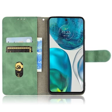 SKALO Motorola Moto G52 Matt PU-læderpungetui - Grøn