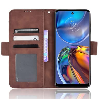 SKALO Motorola Moto E32/E32s 6-RUM Pungetaske - Brun