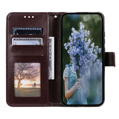 SKALO Motorola Moto E32/E32s Mandala Flip Cover - Brun