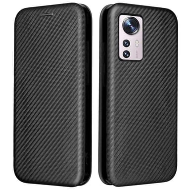 SKALO Xiaomi 12 Pro Carbon Fiber Pungetui - Sort