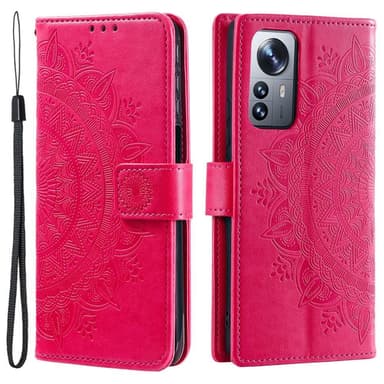 SKALO Xiaomi 12 Mandala Flip Cover - Cerise