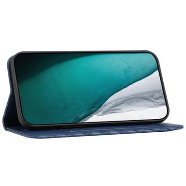 SKALO Xiaomi Redmi 10C Rhombus Litchi Flip Cover - Blå