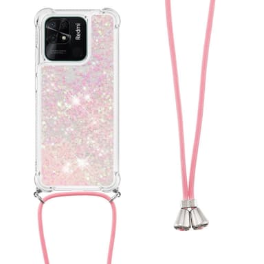 SKALO Xiaomi Redmi 10C Kvicksand Glitter Mobile Collar - Lyserød