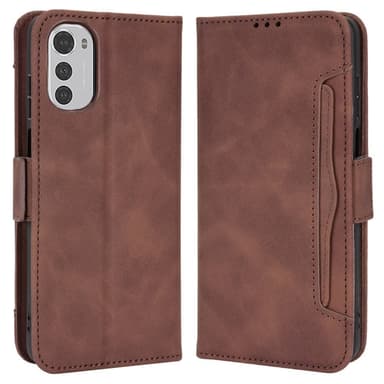 SKALO Motorola Moto E32/E32s 6-RUM Pungetaske - Brun