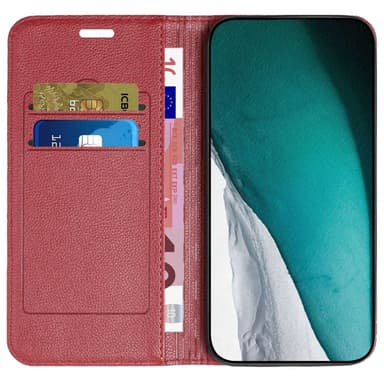 SKALO Xiaomi Redmi 10C Rhombus Litchi Flip Cover - Rød