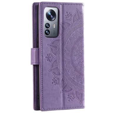 SKALO Xiaomi 12 Pro Mandala Flip Cover - Lilla