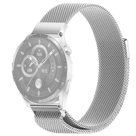 SKALO Milanese Loop til Huawei Watch GT 3 46mm - Sølv