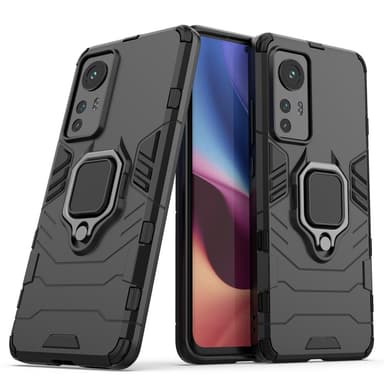 SKALO Xiaomi 12 Armor Hybrid metal ring cover - Sort