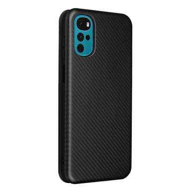 SKALO Motorola Moto G22 Carbon Fiber Pungetui - Sort