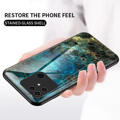SKALO Xiaomi Redmi 10C Marmor hærdet glas TPU Cover - #5