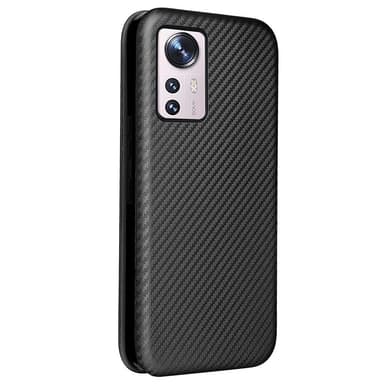 SKALO Xiaomi 12 Pro Carbon Fiber Pungetui - Sort