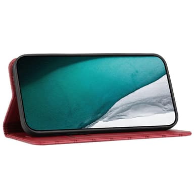 SKALO Xiaomi Redmi 10C Rhombus Litchi Flip Cover - Rød