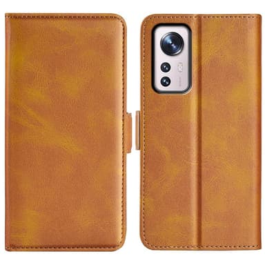 SKALO Xiaomi 12 Premium Wallet Flip Cover - Lys brun