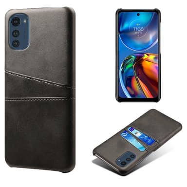SKALO Motorola Moto E32/E32s PU-læder Kortholder Cover - Sort