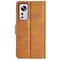 SKALO Xiaomi 12 Premium Wallet Flip Cover - Lys brun