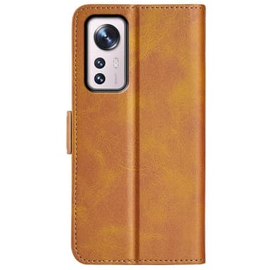 SKALO Xiaomi 12 Premium Wallet Flip Cover - Lys brun