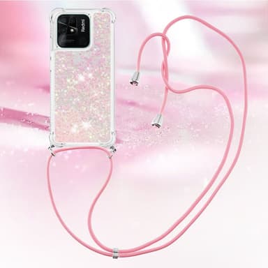 SKALO Xiaomi Redmi 10C Kvicksand Glitter Mobile Collar - Lyserød