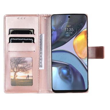 SKALO Motorola Moto G22 Mandala Flip Cover - Rosa guld