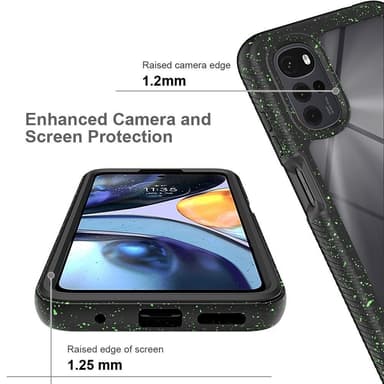 SKALO Motorola Moto G22 Stødsikker Clear Hybrid Cover - Sort