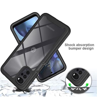 SKALO Motorola Moto G22 Stødsikker Clear Hybrid Cover - Sort