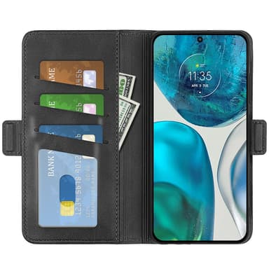 SKALO Motorola Moto G52 Premium Wallet Flip Cover - Sort