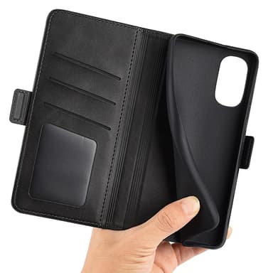 SKALO Motorola Moto G52 Premium Wallet Flip Cover - Sort